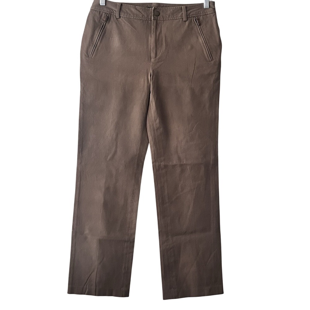 Lauren Ralph Lauren Pants Womens Brown‎ Straight Leg Zipper Pocket Size 10